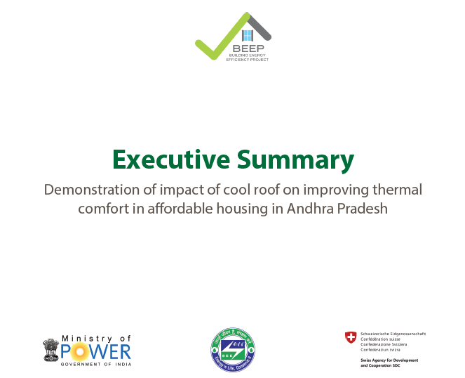 Executive Summary: Demonstration of impact of cool roof on improving thermal comfort in affordable housing in Andhra Pradesh
